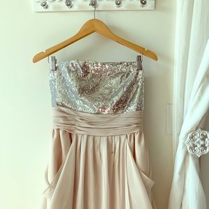 Bill Levkoff Strapless Sequin Dress